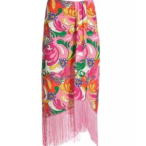 Paisley fringe wrap skirt